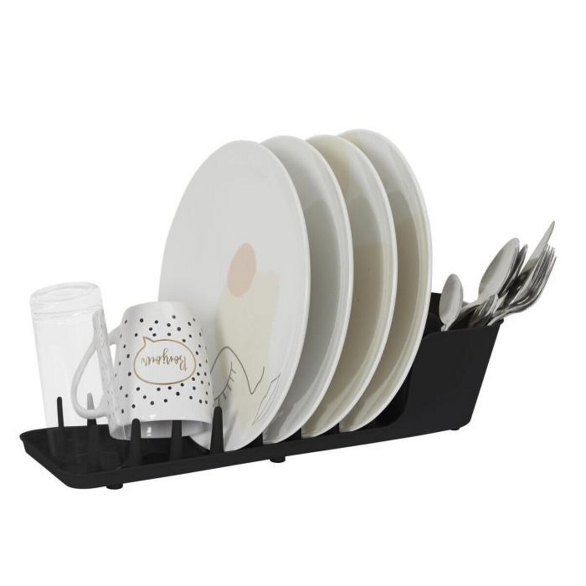 Paris Prix Égouttoir à Vaisselle Design  Pratique  44cm Noir