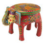 Voir la diapositive 1 : Paris Prix Tabouret Éléphant en Bois  Delhi  35cm Multicolore