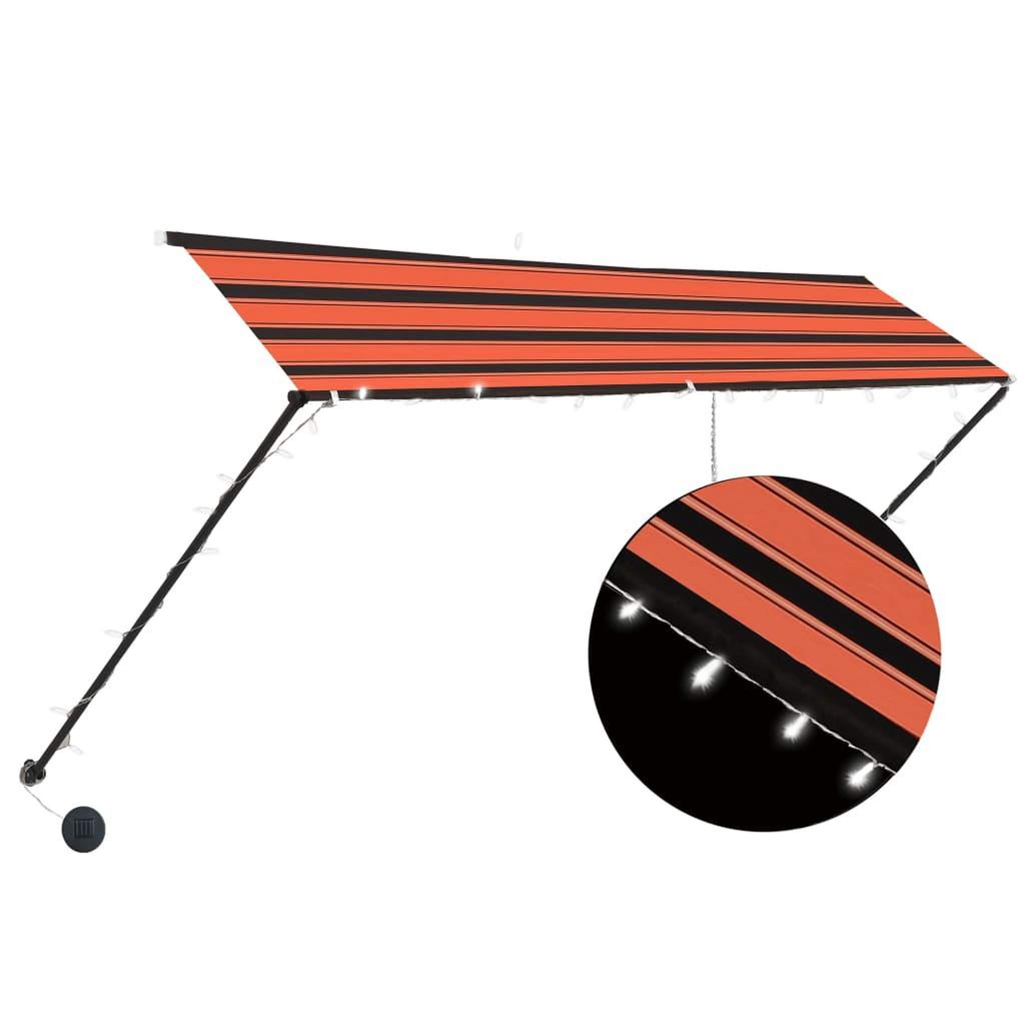 Voir la diapositive 2 : VIDAXL Auvent retractable avec LED 300x150 cm Orange et marron