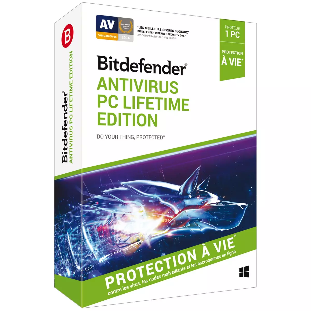 Bitdefender Antivirus PC Lifetime 2018 - Licence à vie 1 poste