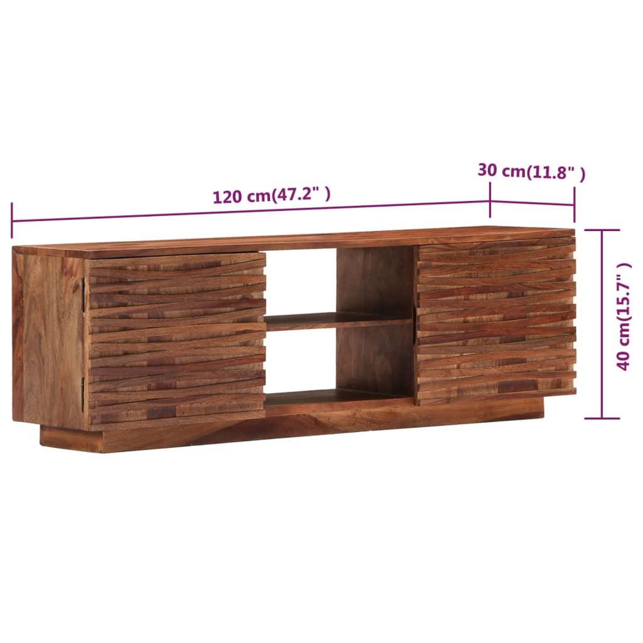 Voir la diapositive 6 : VIDAXL Meuble TV 120x30x40 cm Bois solide