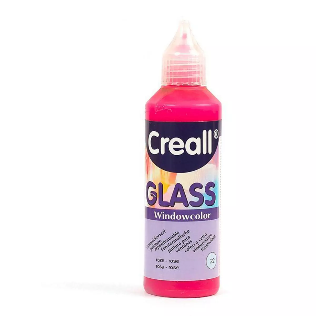 Creall Peinture repositionnable pour vitres Creall Glass 80 ml - rose fluo