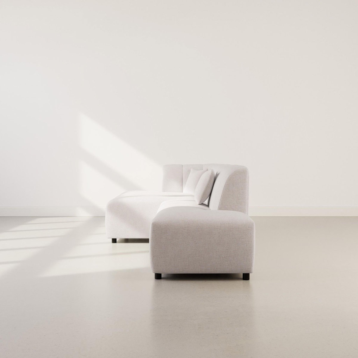 LISA DESIGN Curtis - canapé d'angle gauche 4 places sans accoudoir en tissu texturé