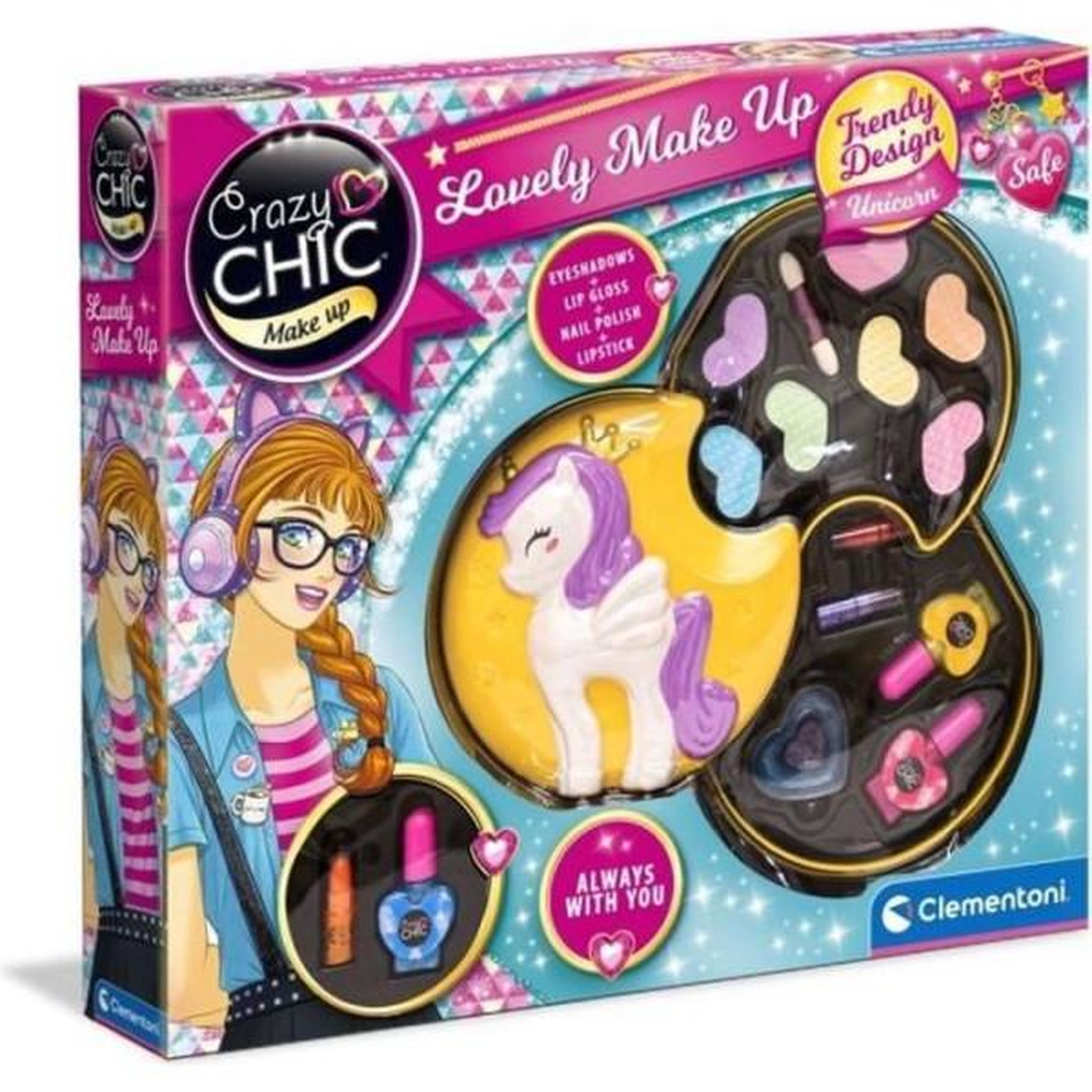 CLEMENTONI Clementoni - 18643 - Palette de maquillage Licorne (A2x3)