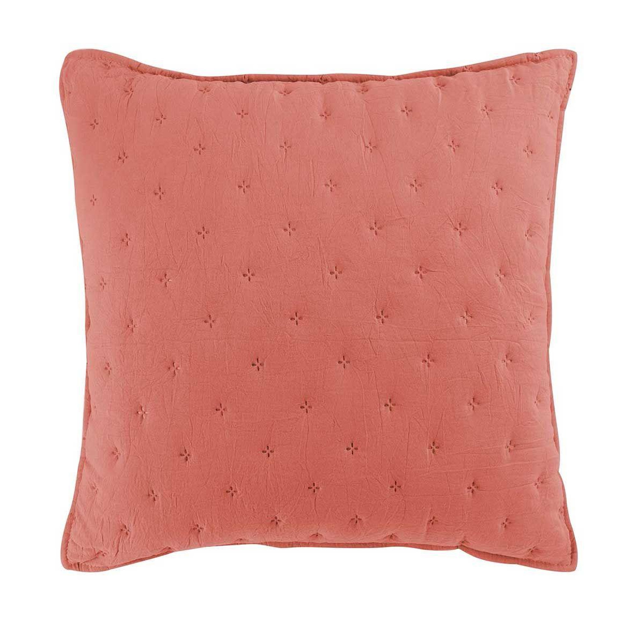 Voir la diapositive 2 : Douceur d'Intérieur Housse de coussin  mellow  40x40cm terracotta & blanc