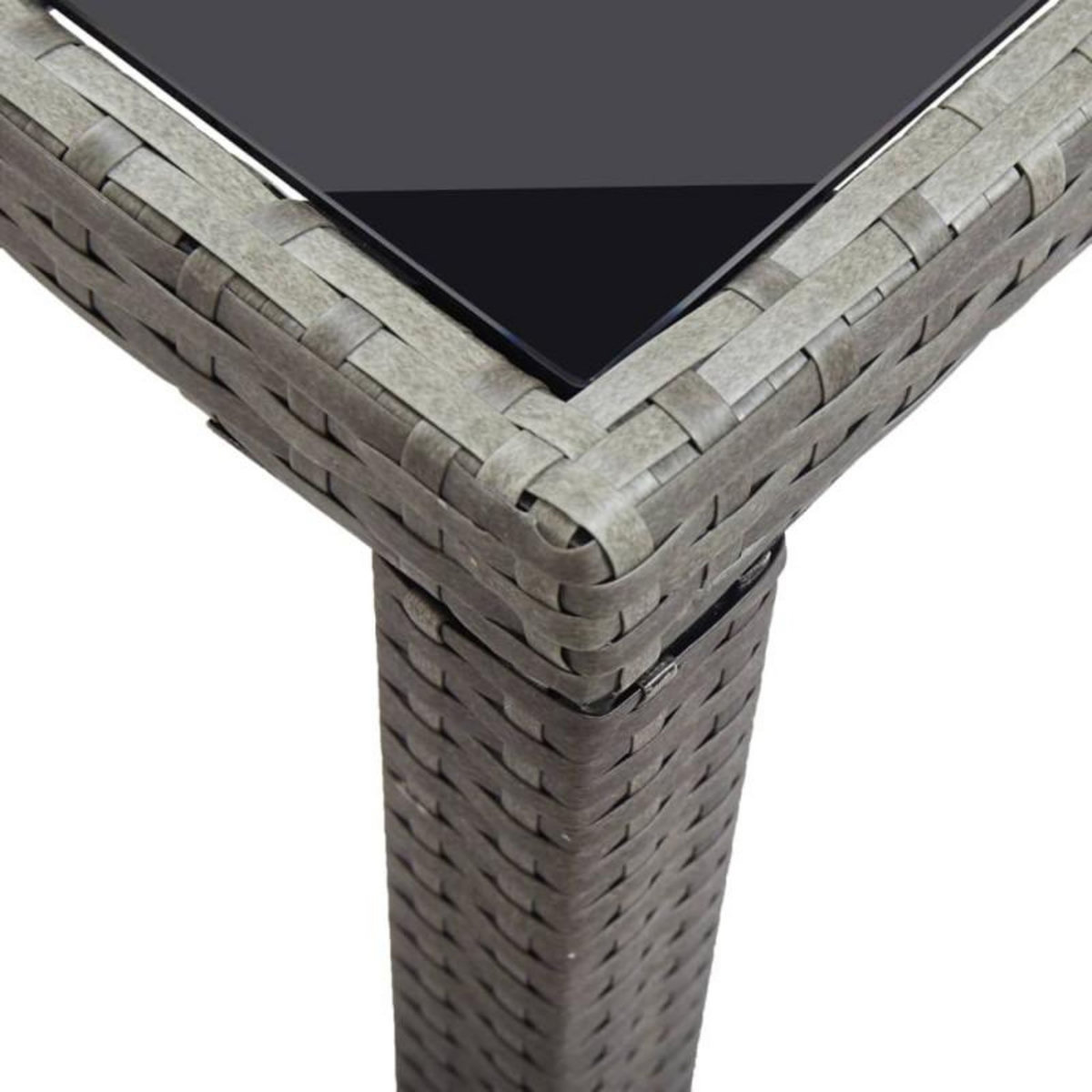 VIDAXL Table de jardin Anthracite 123x60x74 cm Résine tressée