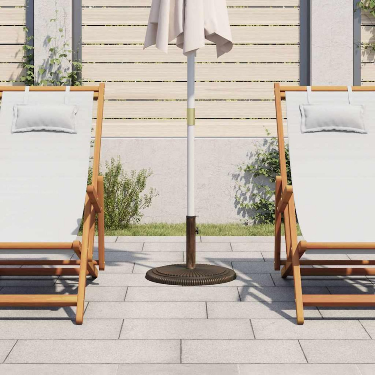 VIDAXL Socle de parasol Bronze 45x45x30 cm Fonte