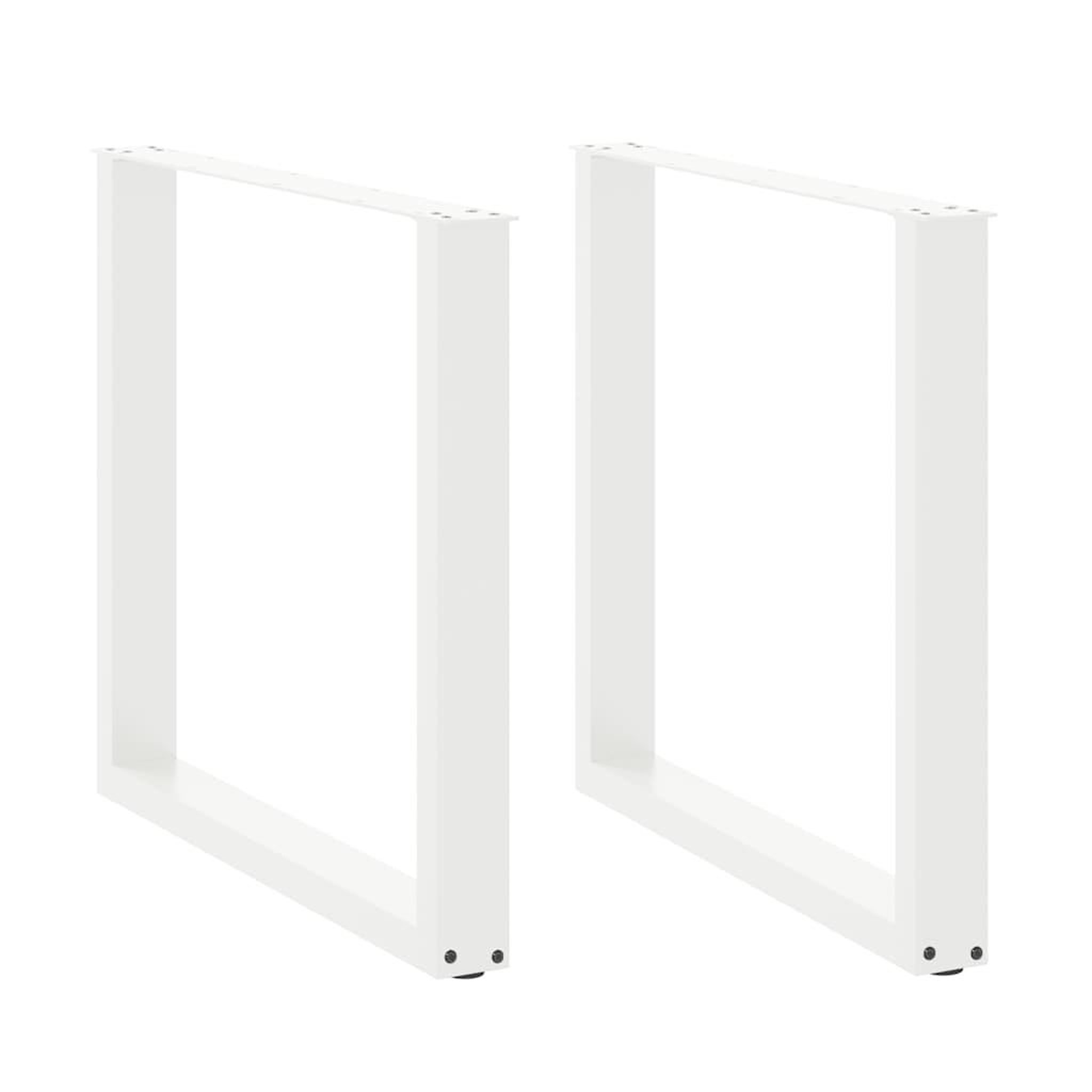 VIDAXL Pieds de table a manger forme de U 2 pcs blanc 90x(72-73) cm