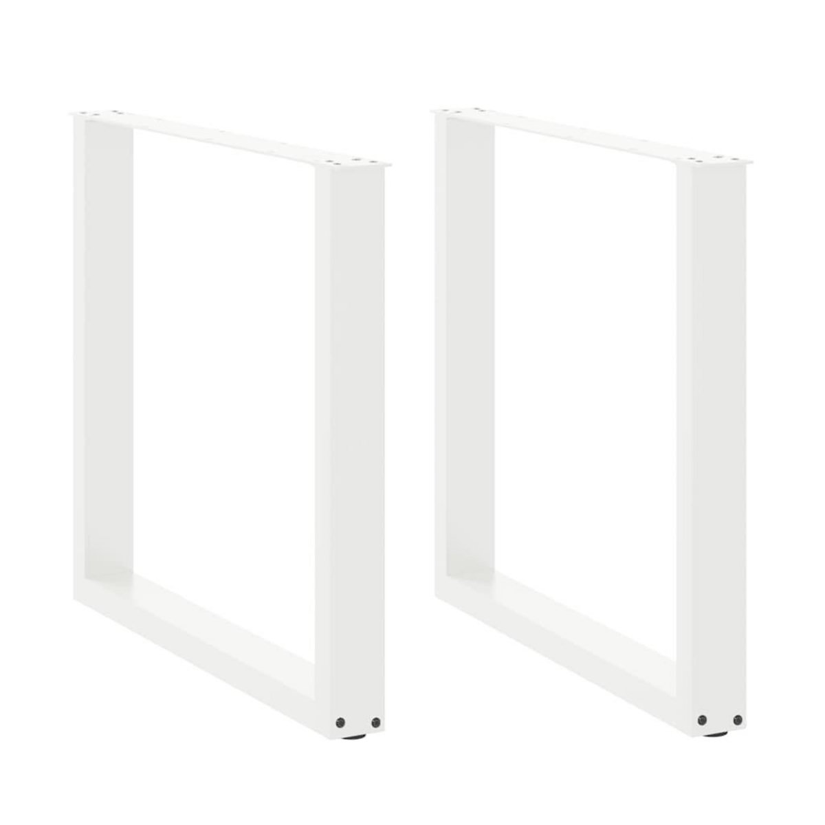 VIDAXL Pieds de table a manger forme de U 2 pcs blanc 90x(72-73) cm