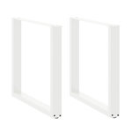 VIDAXL Pieds de table a manger forme de U 2 pcs blanc 90x(72-73) cm