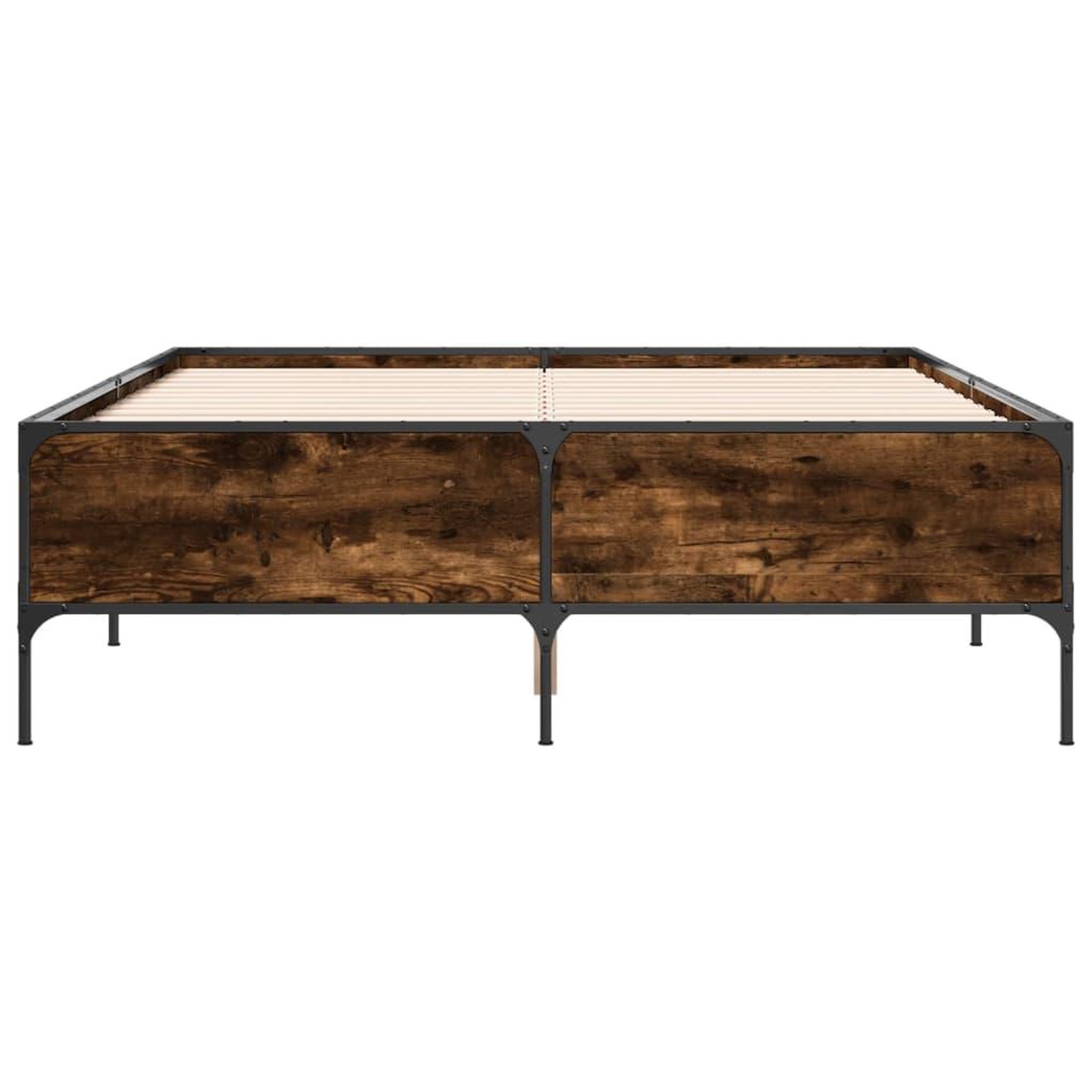 Voir la diapositive 4 : VIDAXL Cadre de lit sans matelas chene fume 140x200 cm