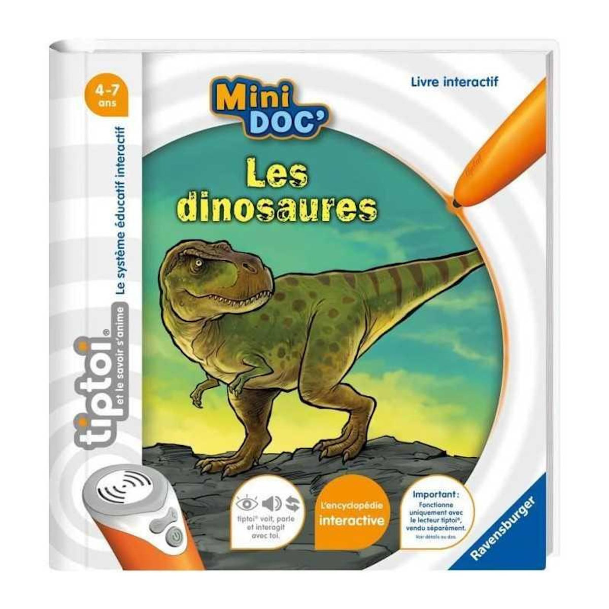 RAVENSBURGER tiptoi, Livre interactif, Mini Doc' Les dinosaures, 4 ans, 13099018, Ravensburger