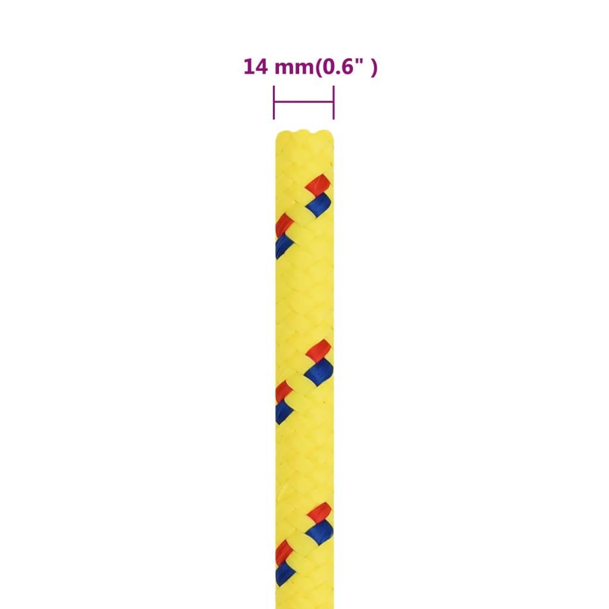 Voir la diapositive 6 : VIDAXL Corde de bateau Jaune 14 mm 250 m Polypropylene