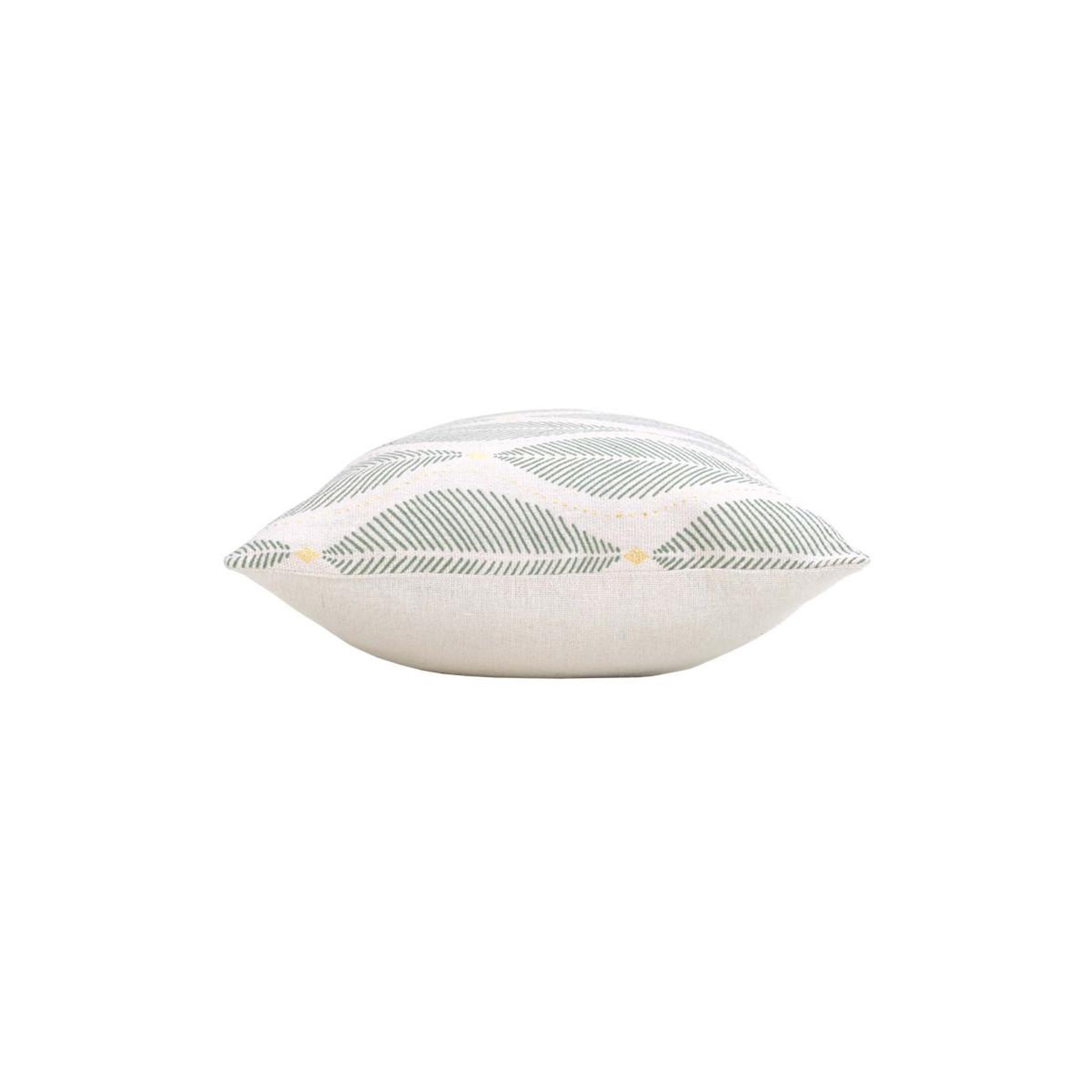 Voir la diapositive 2 : Douceur d'Intérieur Coussin imprimé métallisé  maho  30x50cm vert sauge
