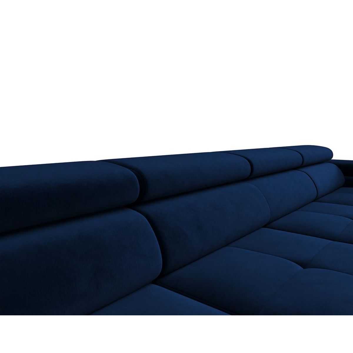 BEST MOBILIER Ayden - canapé panoramique en u 7 places convertible avec coffre et têtières réglables en tissu