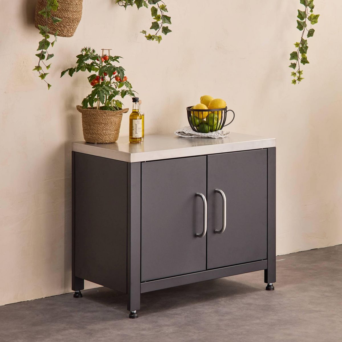 SWEEEK Meuble de cuisine extérieure en acier L80cm