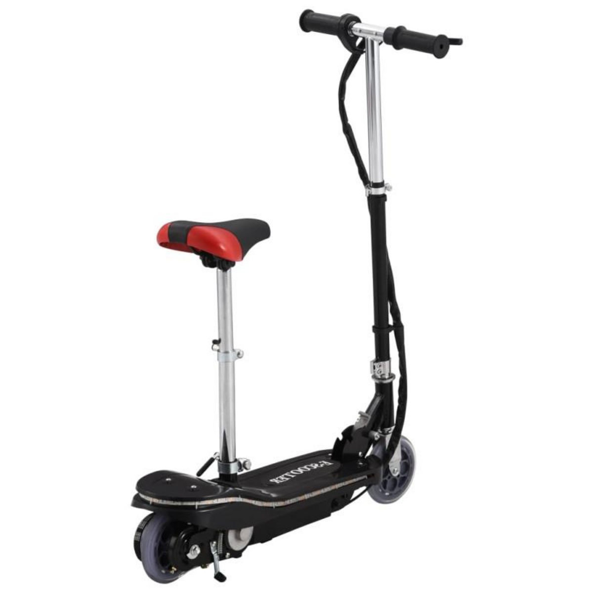 VIDAXL Trottinette pour enfants avec selle et LED 120 W noir