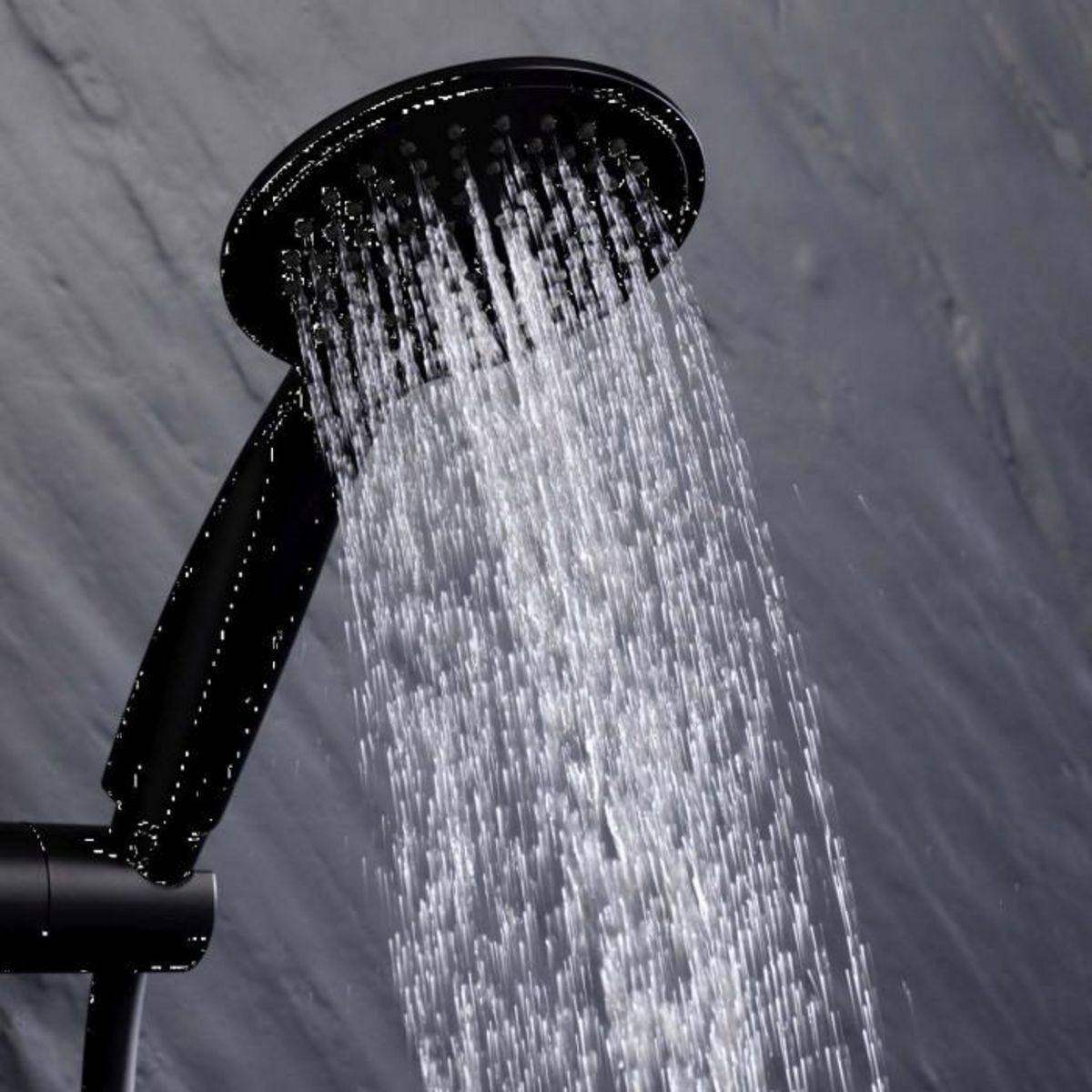 Paris Prix Ensemble Barre de Douche & Pommeau  5 Positions  24cm Noir