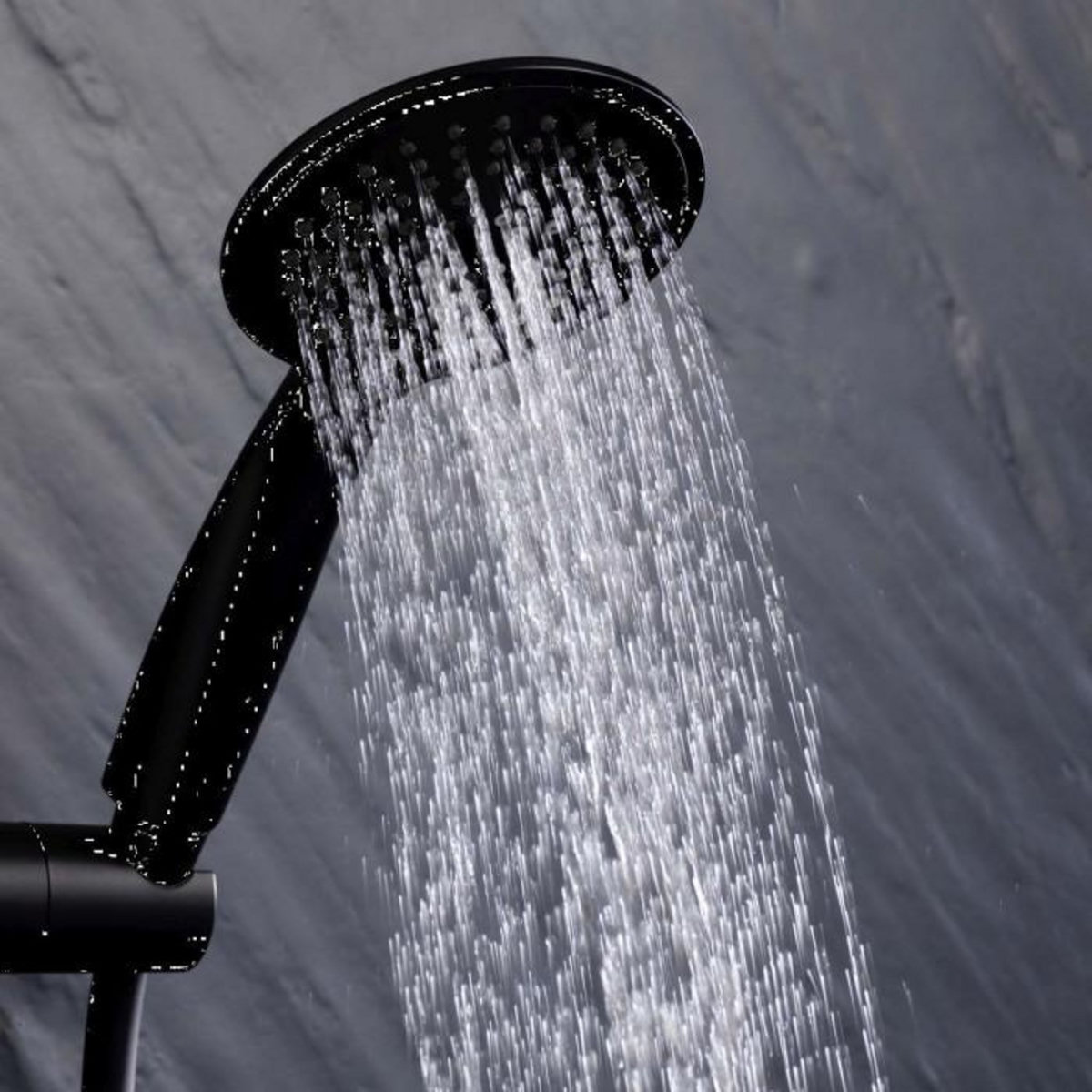 Paris Prix Ensemble Barre de Douche & Pommeau  5 Positions  24cm Noir