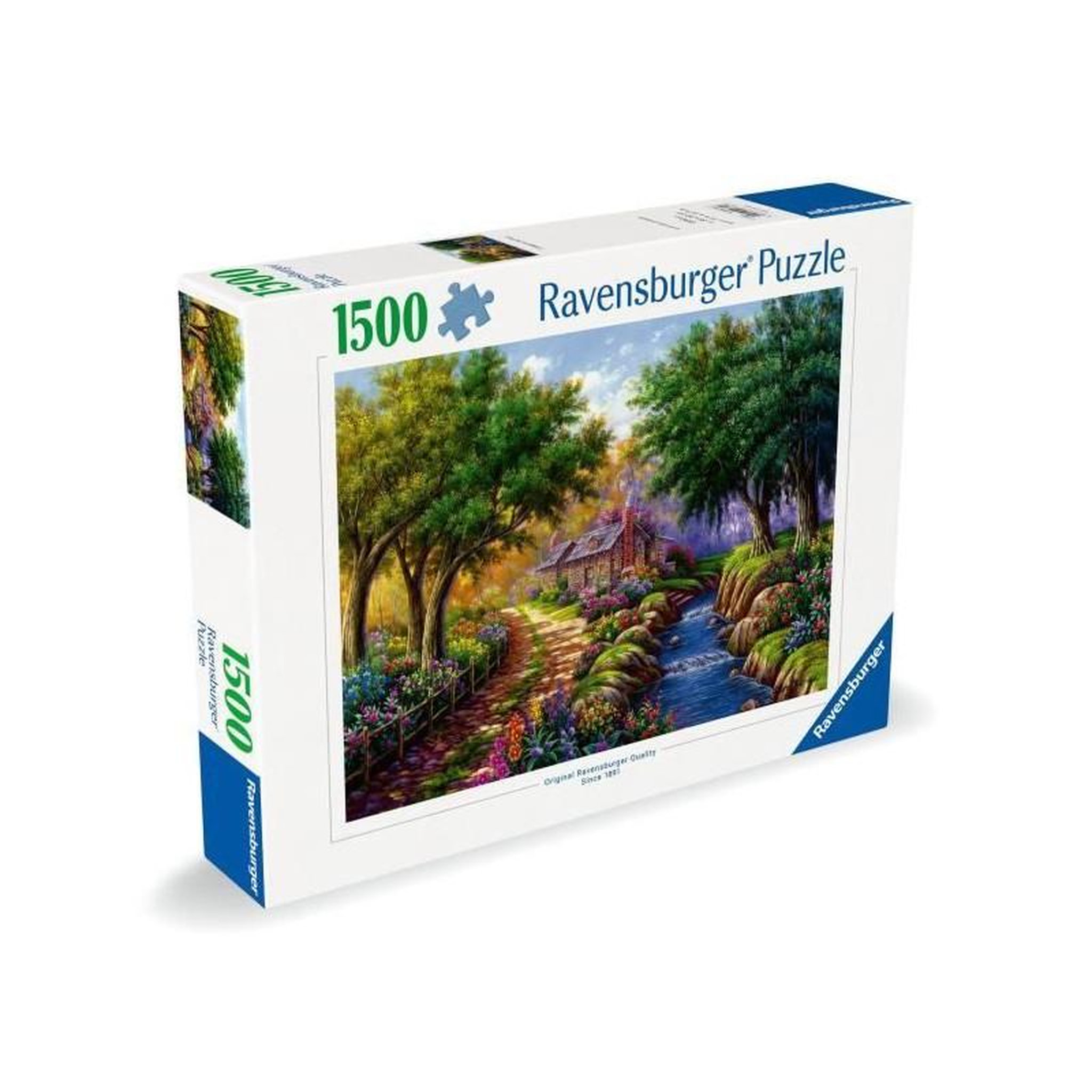 Voir la diapositive 5 : RAVENSBURGER Puzzle 1500 pièces – Cottage au bord de la rivière – 80 x 60 cm – Ravensburger – Qualité supérieure – Dès 14 ans