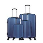 HERO HERO - Lot de 4 - Valise grand format, valise weekend, valise cabine, valise cabine XXS LIPARI. Coloris disponibles : Bleu, Gris, Beige, Noir