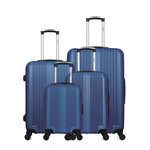 HERO HERO - Lot de 4 - Valise grand format, valise weekend, valise cabine, valise cabine XXS LIPARI. Coloris disponibles : Gris, Bleu, Noir, Beige
