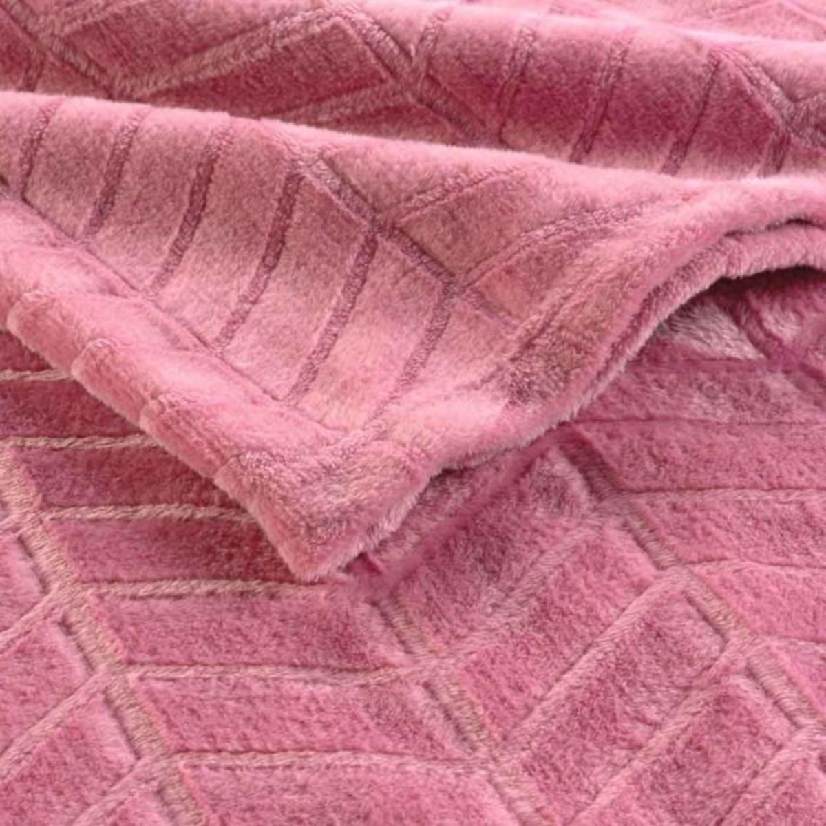 Paris Prix Plaid Flanelle Uni  Arya  180x220cm Rose