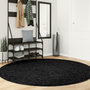 Voir la diapositive 1 : VIDAXL Tapis OVIEDO a poils courts noir Ø 200 cm