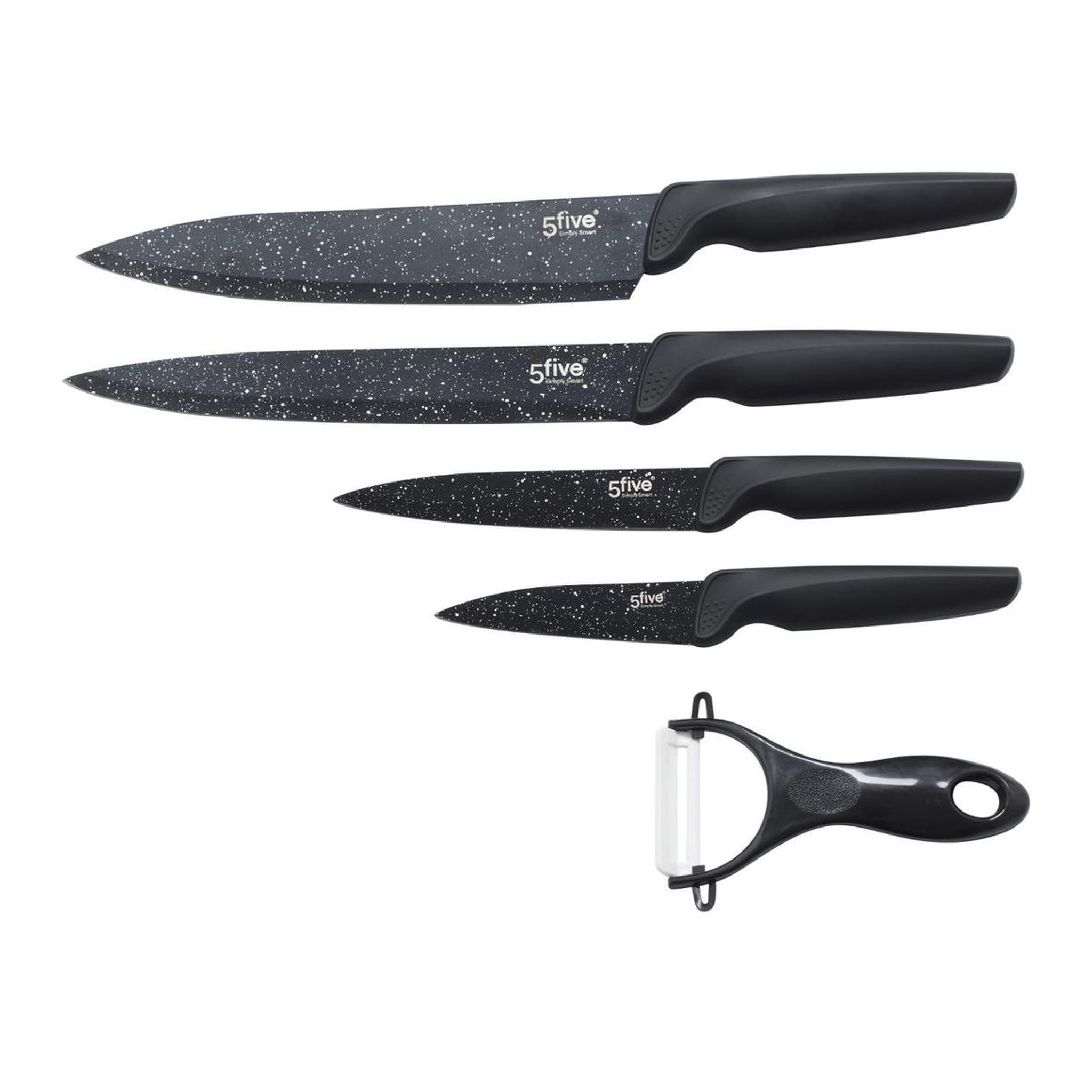 5 FIVE SIMPLY Coffret 5 pièces couteaux inox + éplucheur céramique