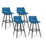 Voir la diapositive 1 : Lot de 4 tabourets chaises de bar assise velour pieds métal SIA