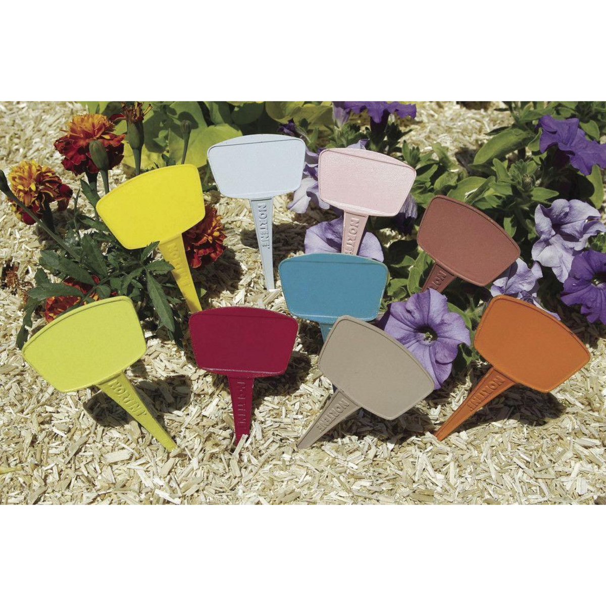 Nortene 8 étiquettes couleur à planter Label 25 - Mix Couleurs Vives - 25cm