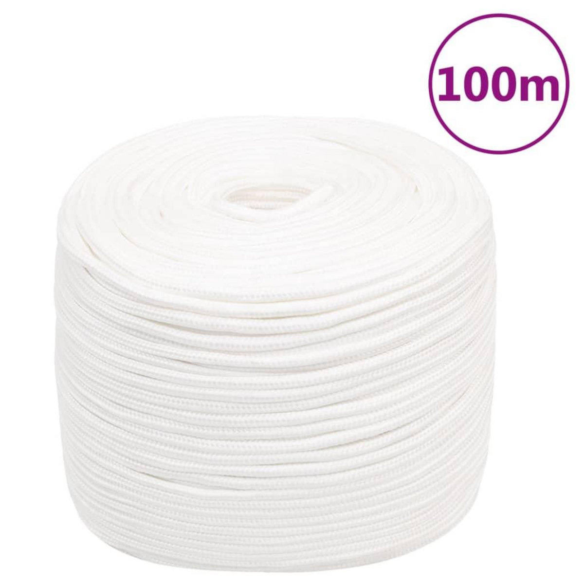 VIDAXL Corde de bateau Blanc complet 8 mm 100 m Polypropylene