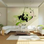 Paris Prix Papier Peint  Panda dans la Forêt de Bambous. Coloris disponibles : Multicolore