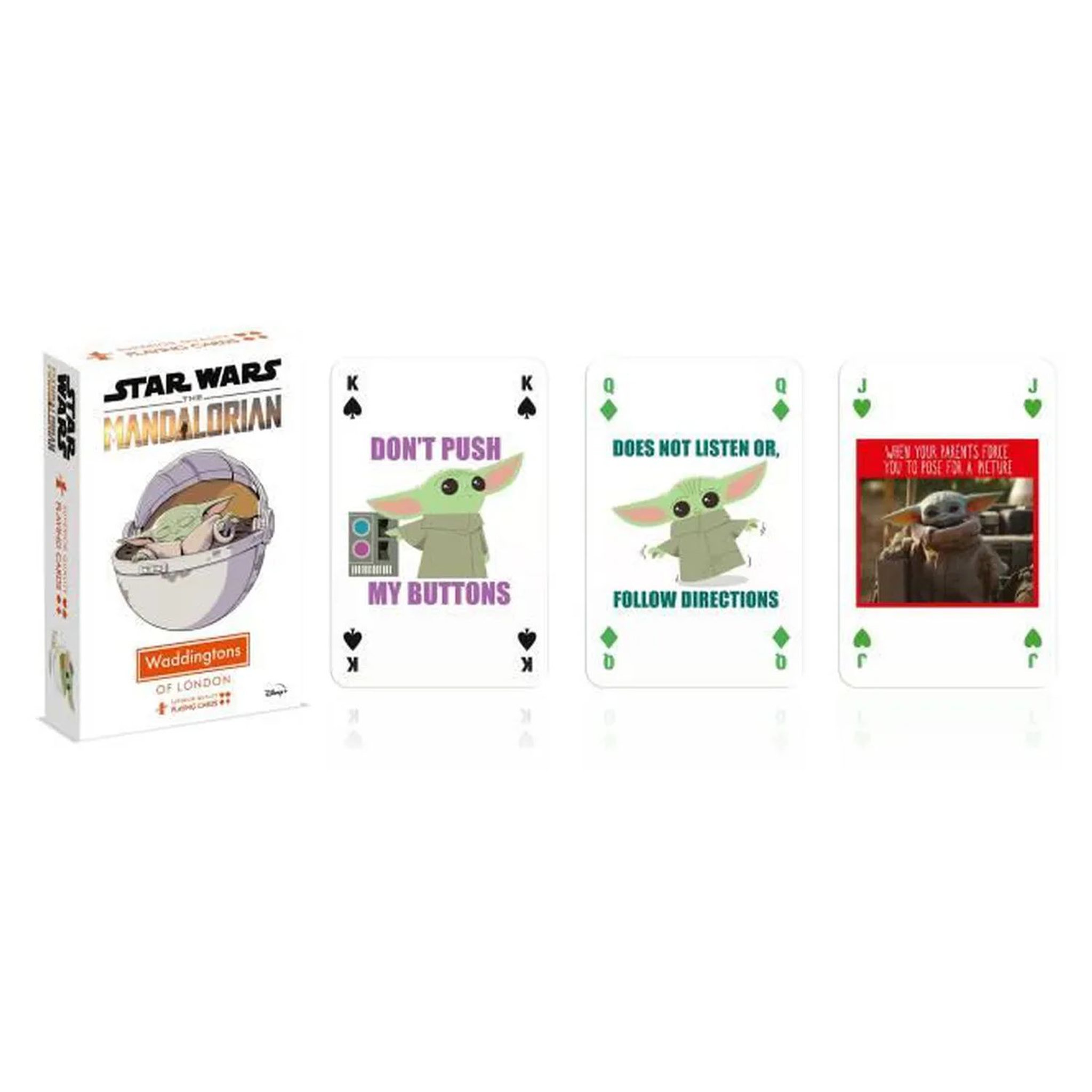 Voir la diapositive 2 :  WINNING MOVES Jeu de 54 cartes Grugu The Mandalorian 