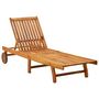 Voir la diapositive 2 : VIDAXL Chaise longue de jardin avec coussin Bois d'acacia solide