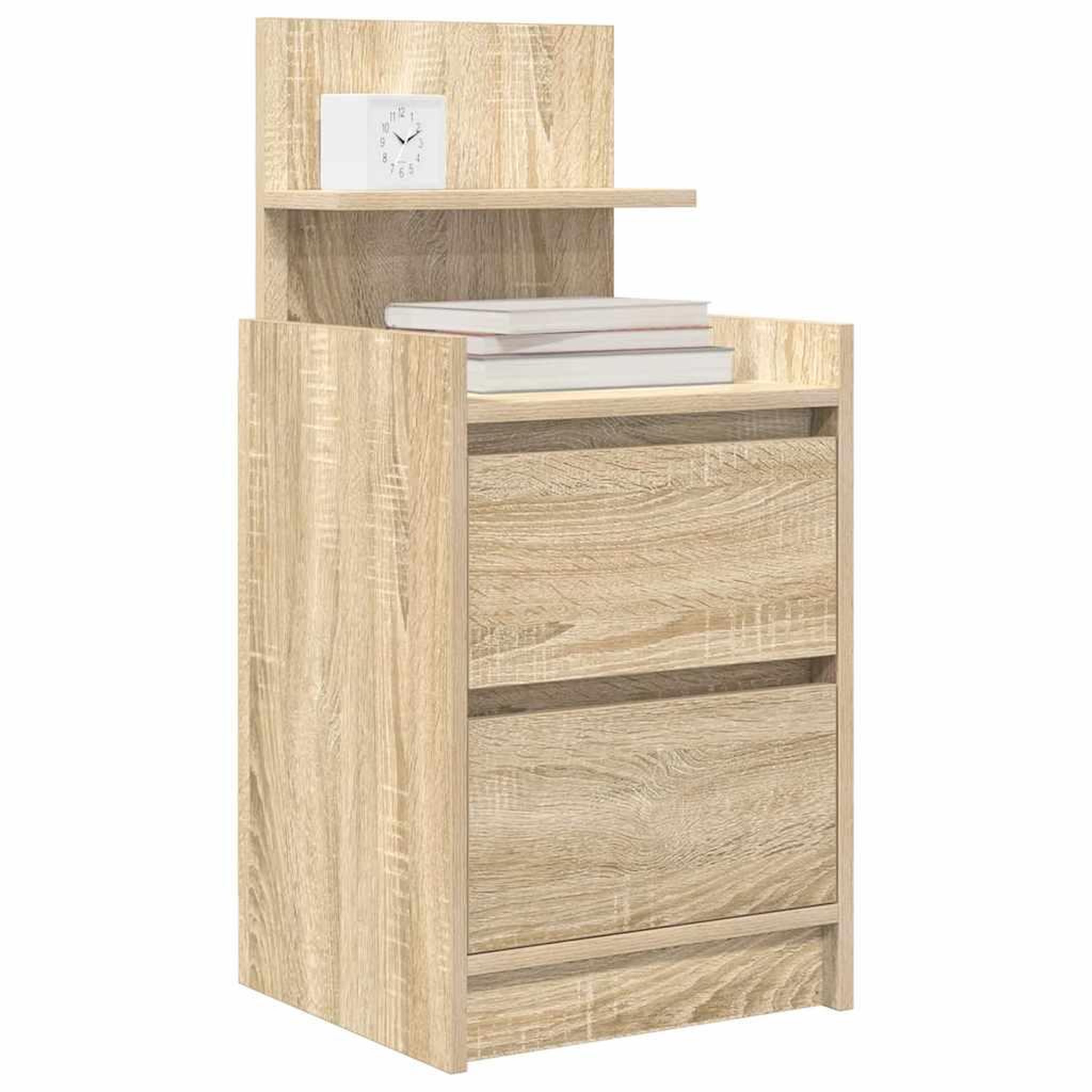 Voir la diapositive 4 : VIDAXL Table de chevet avec 2 tiroirs chene sonoma 38x34x80 cm