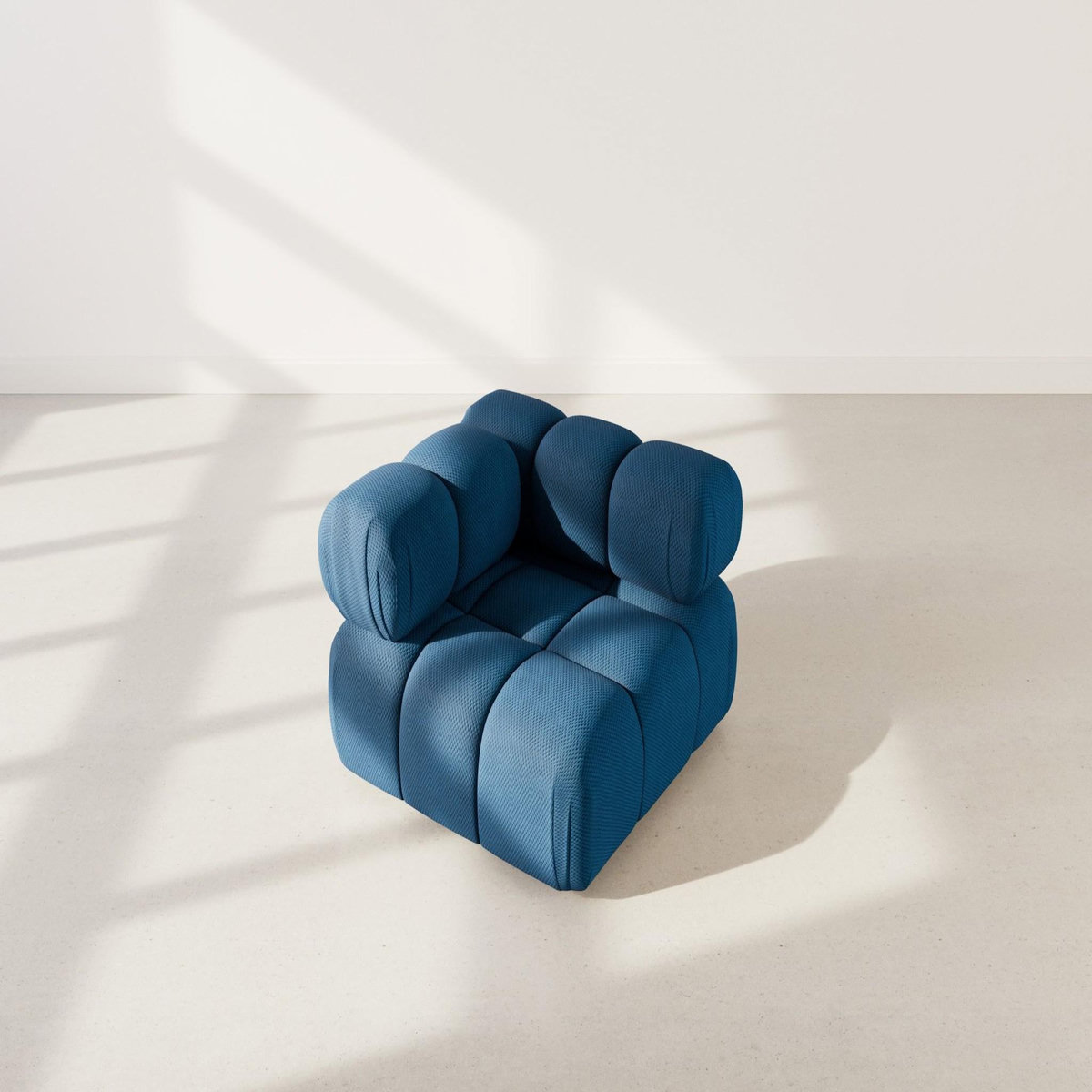 LISA DESIGN Ruby - module d'assise d'angle gauche en velours texturé