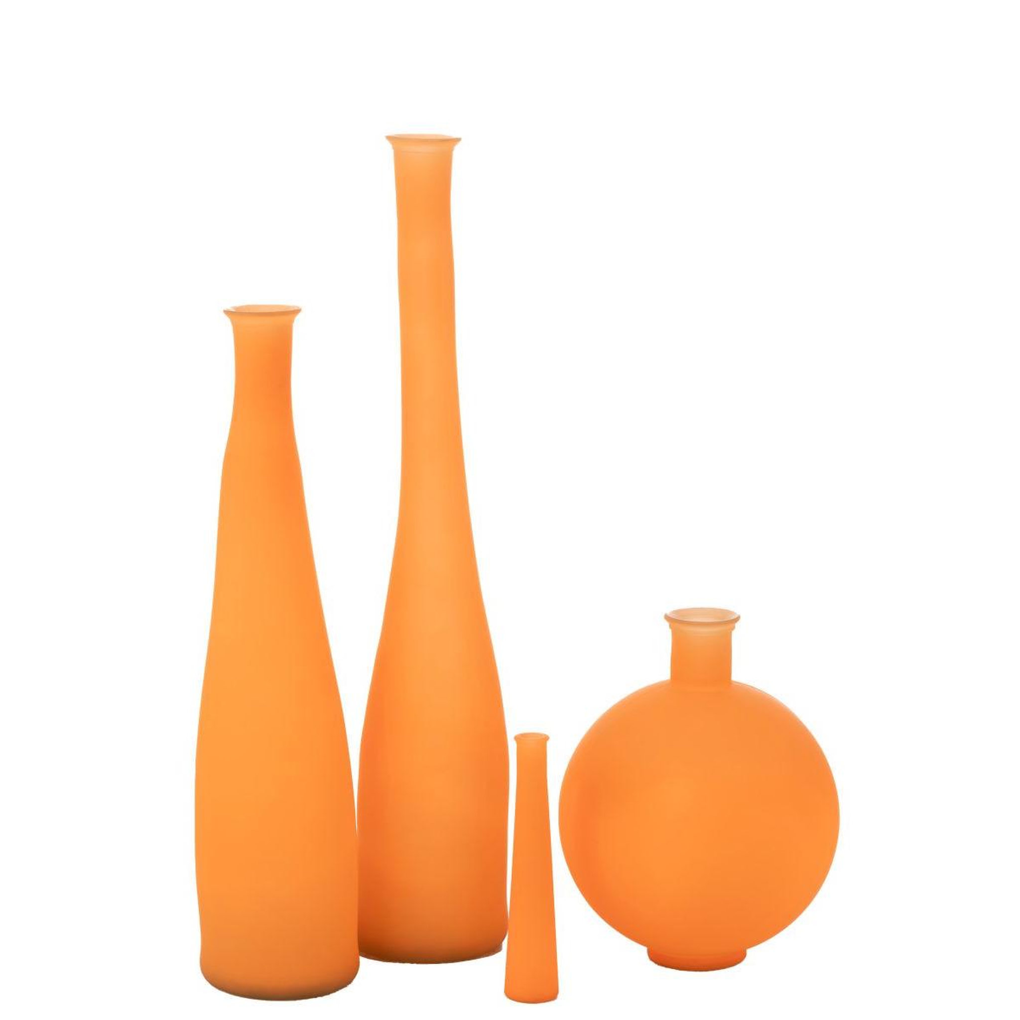 Voir la diapositive 2 : J-LINE Vase bouteille en verre  neon  100cm orange
