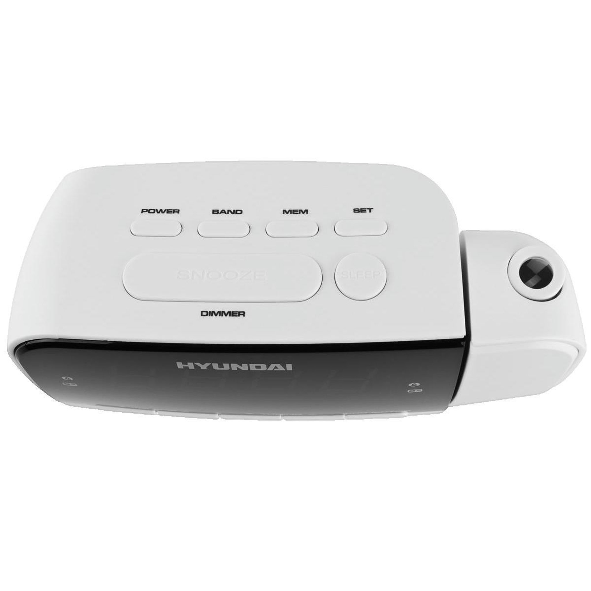 Voir la diapositive 2 : Hyundai Radio-réveil Hyundai RAC481PLLWW avec projection et tuner FM/AM