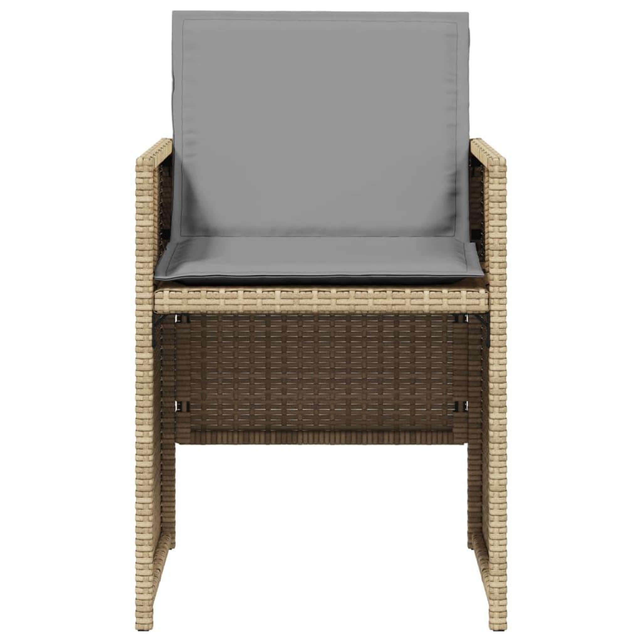 Voir la diapositive 5 : VIDAXL Chaises de jardin avec coussins lot de 4 melange beige