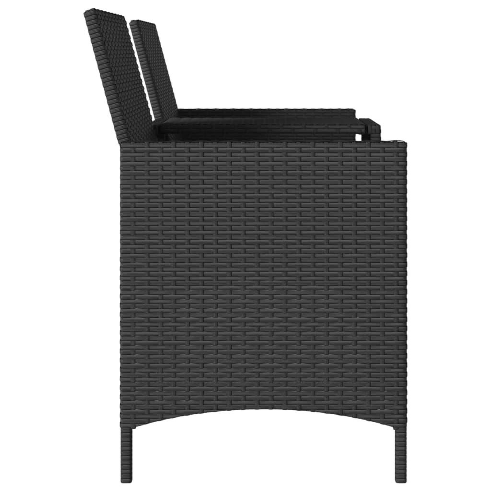Voir la diapositive 5 : VIDAXL Canape de jardin 2 places avec table et coussins resine tressee