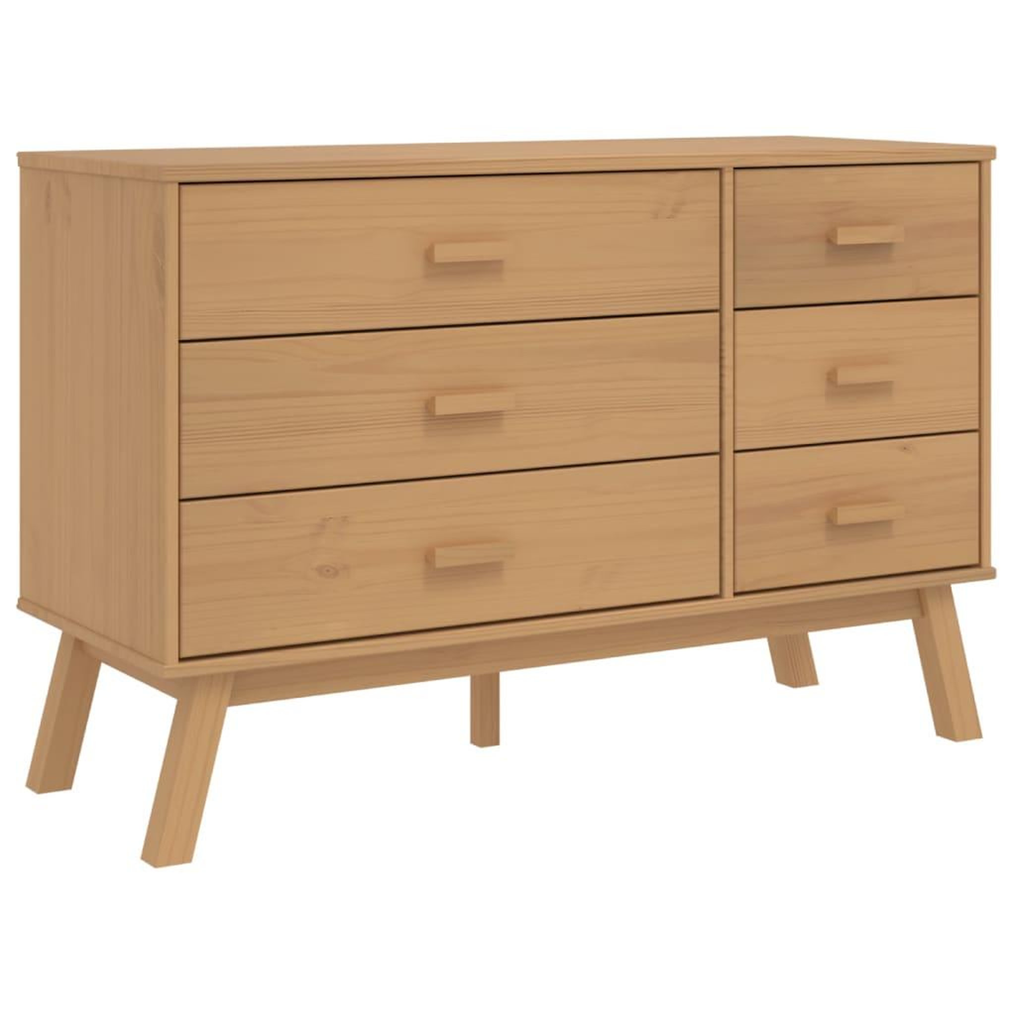 Voir la diapositive 2 : VIDAXL Armoire a tiroirs OLDEN marron bois de pin solide