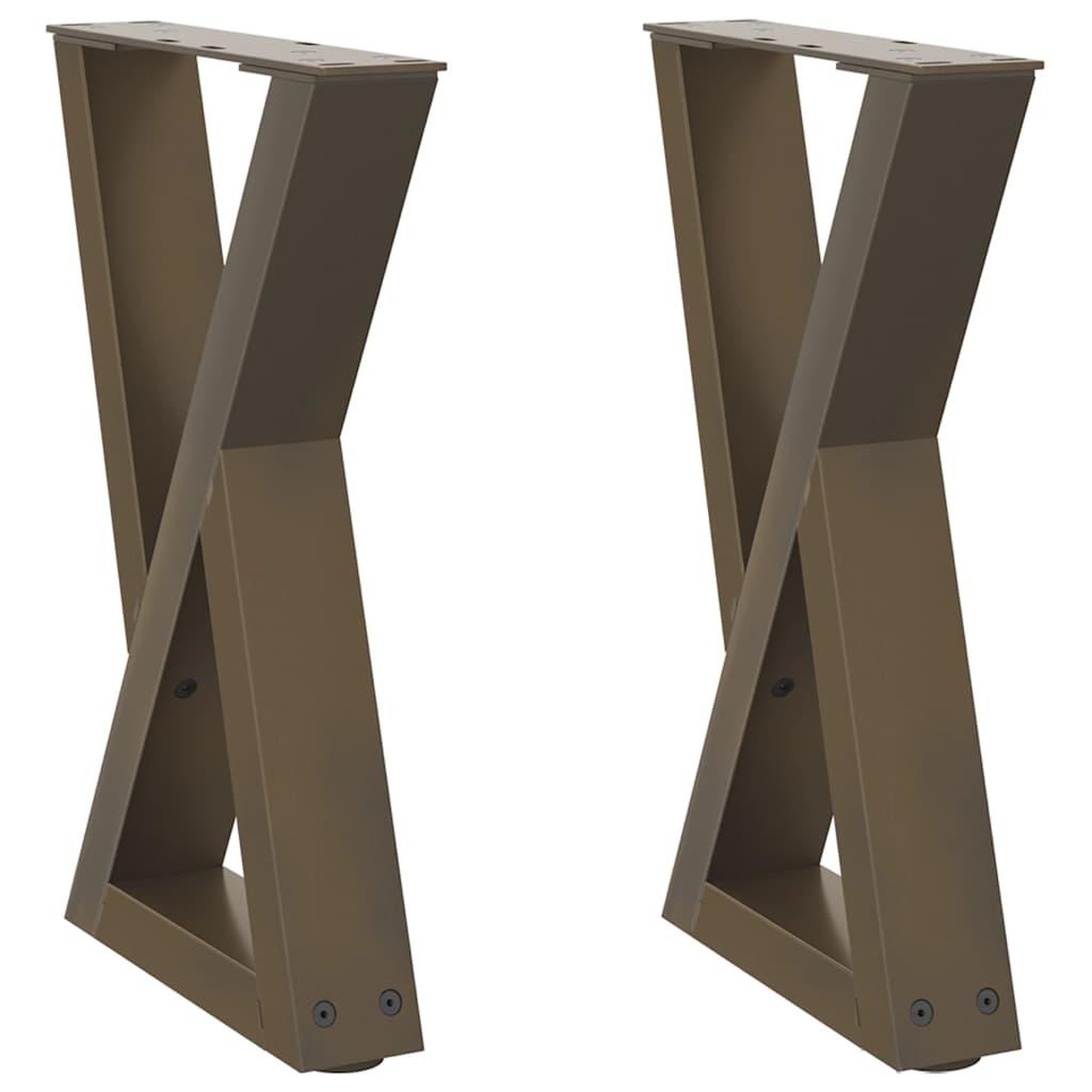 Voir la diapositive 2 : VIDAXL Pieds de table basse 2pcs acier naturel 28x(42-43,3)cm