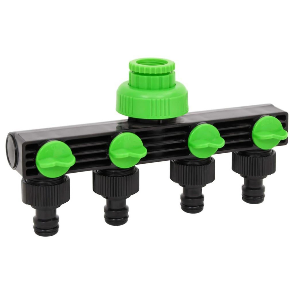 VIDAXL Adaptateur de robinet a 4 voies vert/noir 19,5x6x11 cm ABS & PP