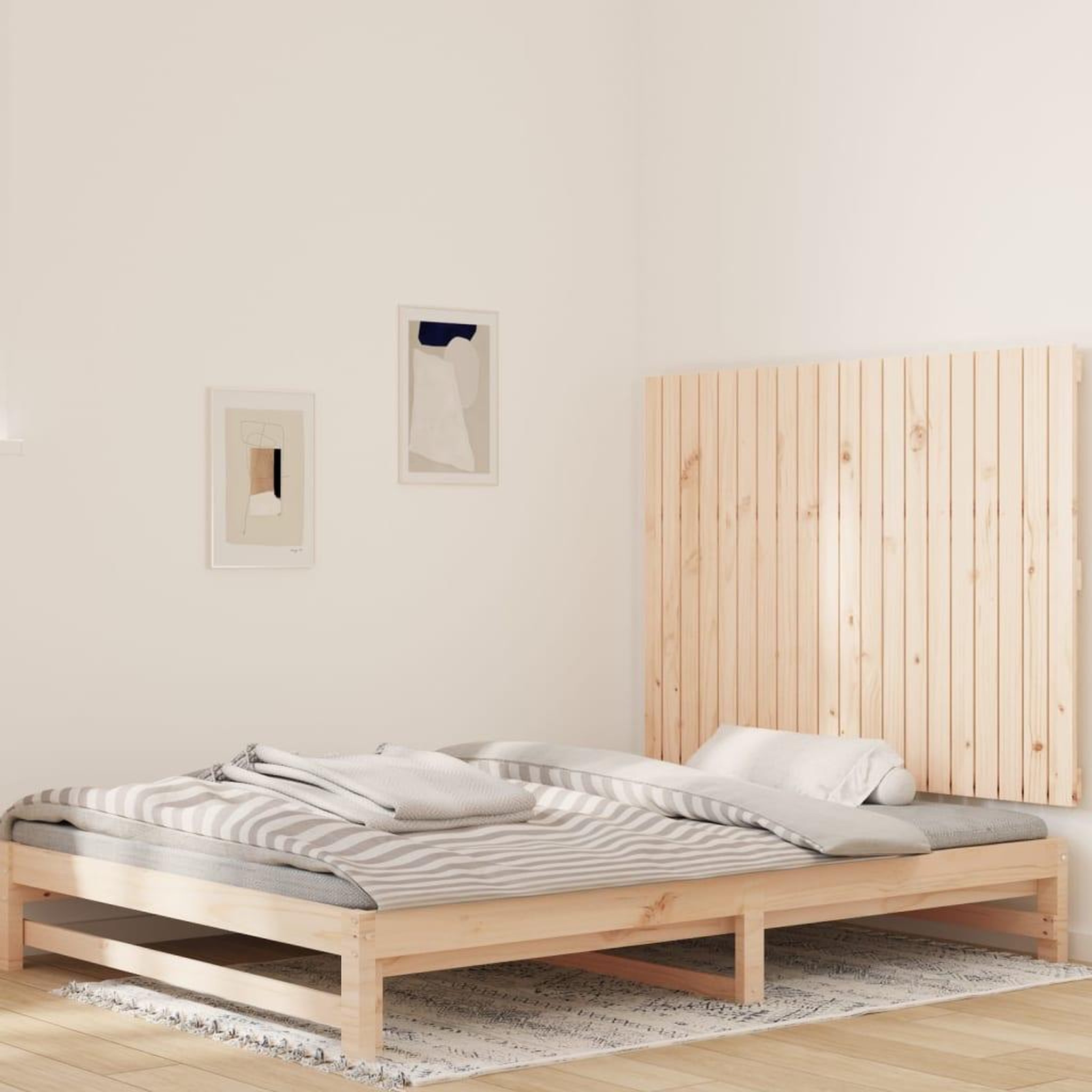 Voir la diapositive 1 : VIDAXL Tete de lit murale 127,5x3x90 cm Bois massif de pin