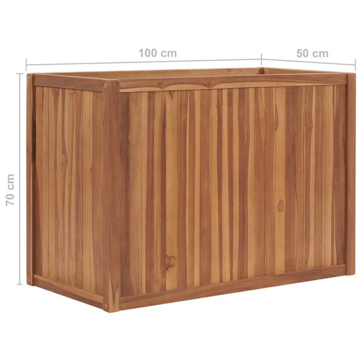 VIDAXL Lit sureleve 100x50x70 cm Bois de teck solide
