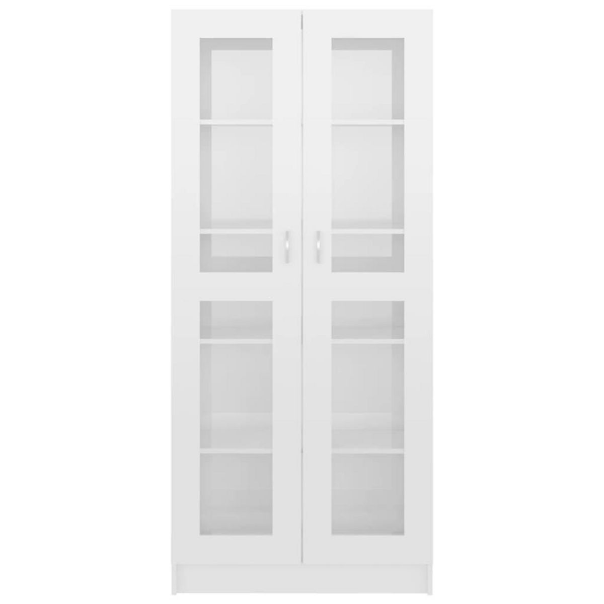 VIDAXL Armoire a vitrine Blanc brillant Bois d'ingenierie