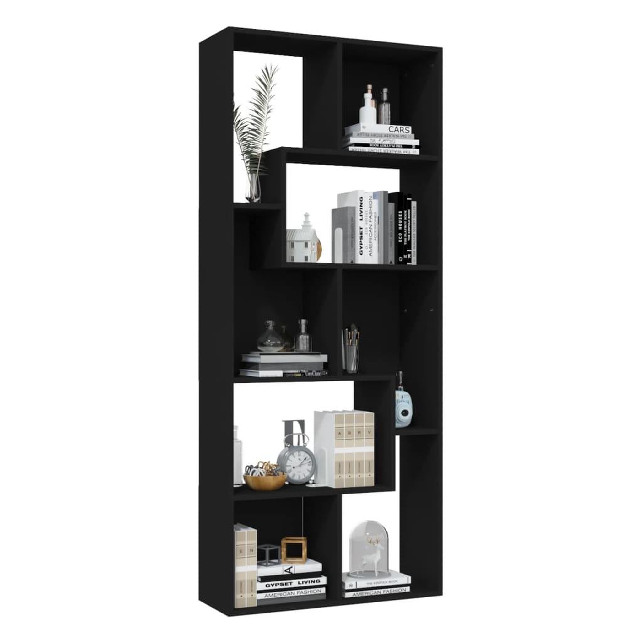 Voir la diapositive 4 : VIDAXL Bibliotheque Noir 67x24x161 cm Bois d'ingenierie