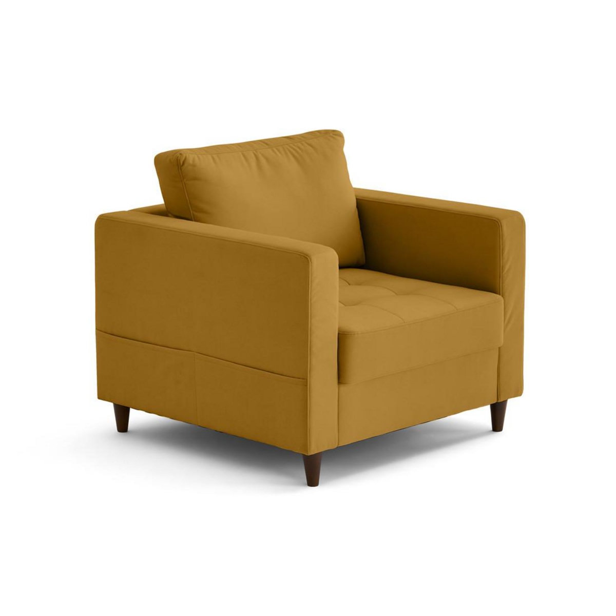 LISA DESIGN Anna - fauteuil avec poche en velours - pieds en bois