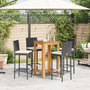 Voir la diapositive 3 : VIDAXL Ensemble de bar de jardin 5 pcs noir bois massif acacia rotin